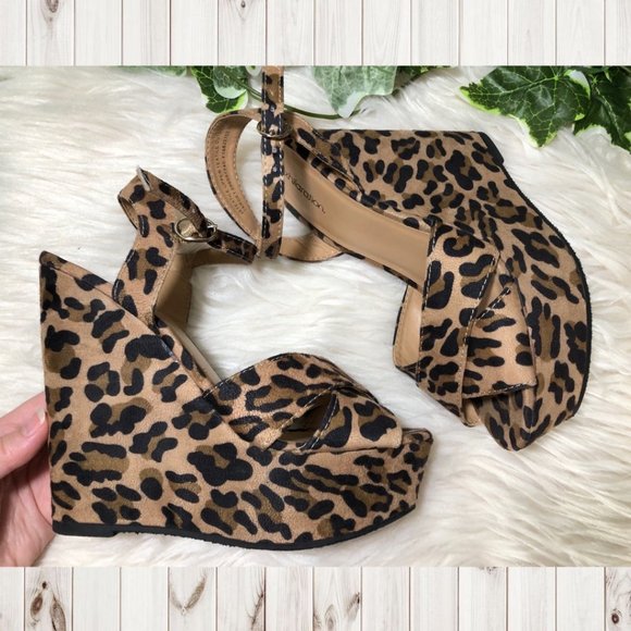 Xhilaration Shoes - Xhilaration Leopard Wedge Ankle Strap Heels!